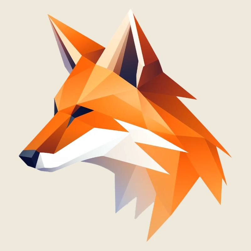 Fox Head Low Poly Logo Design