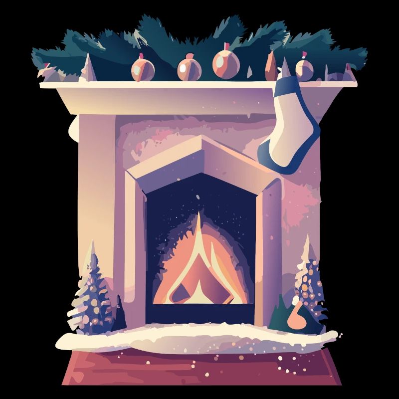 Weihnachts Socke am Kamin