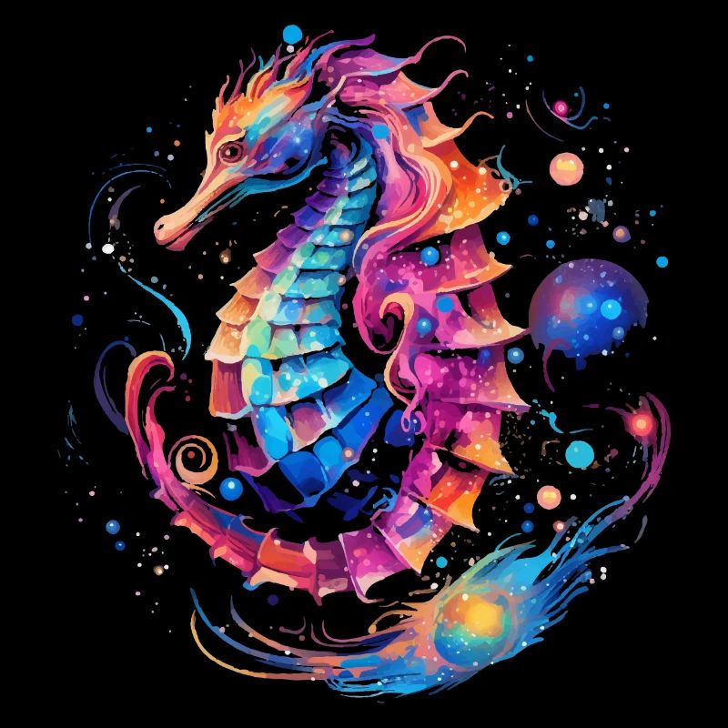 Conception d’hippocampe dans des couleurs vives animaux marins