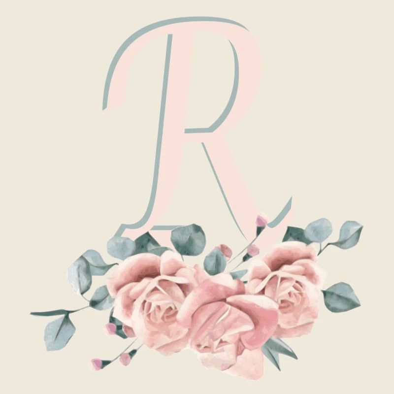 Lettre R avec des fleurs