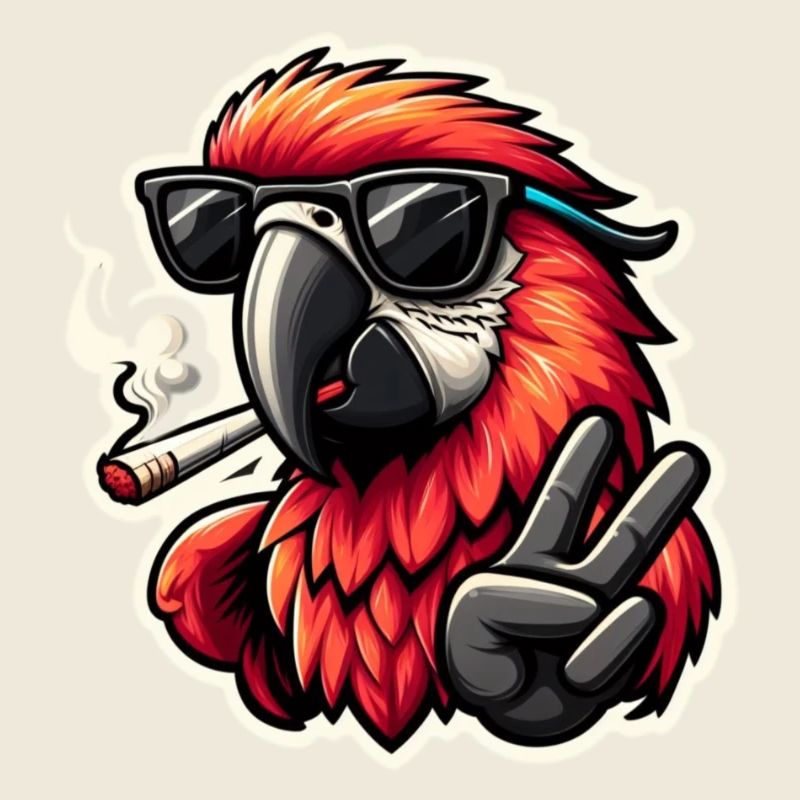 Cool parrot with sunglasses