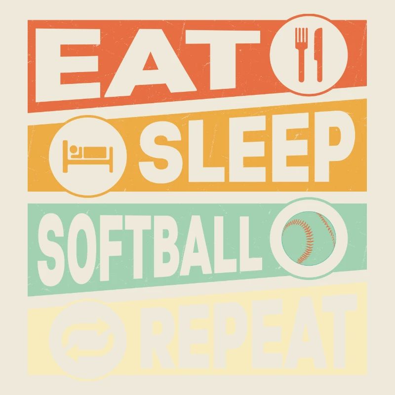 Eat Sleep Softball Repeat Équipe de baseball