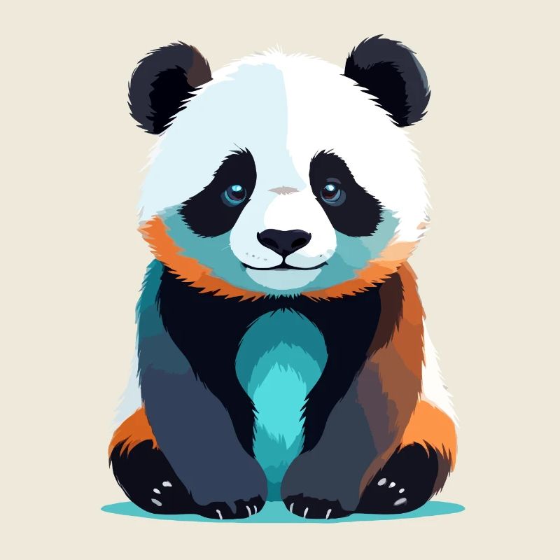 Panda Vektor Kunst mit lebendiger Farbillustration