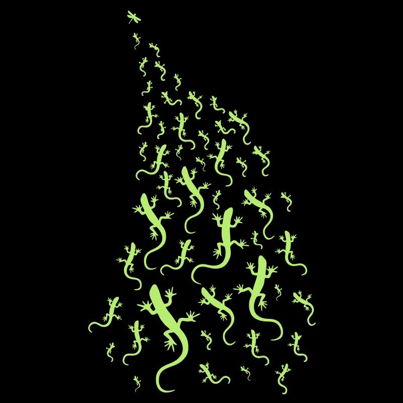 Eidechsen jagen eine Libelle