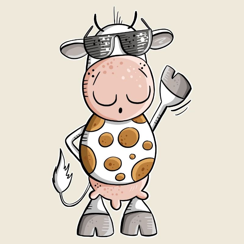 Cool cow with sunglasses