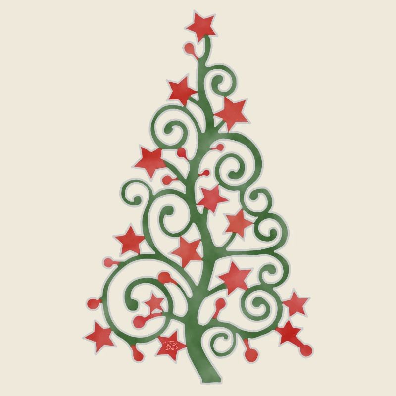 "Baum", Boho Line Art Design, Serie „Xmas“