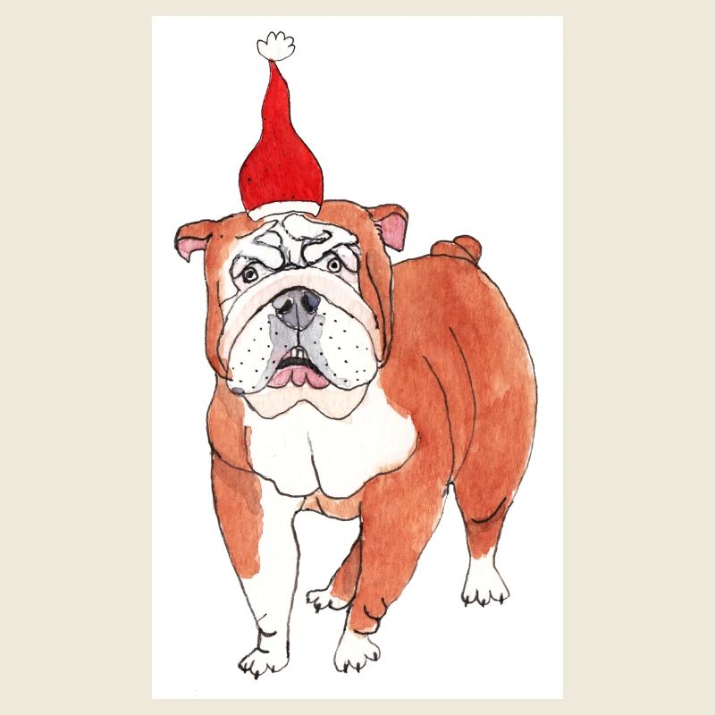 Bouledogue anglais noël jul Sticker