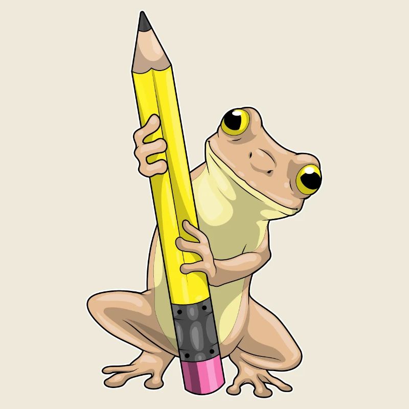 Grenouille élève crayon école