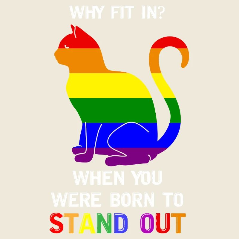 Drapeau arc-en-ciel LGBT Pride né pour se démarquer chat