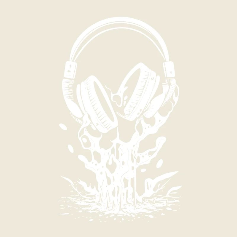 Kopfhörer mit Tropfen und Spritzern