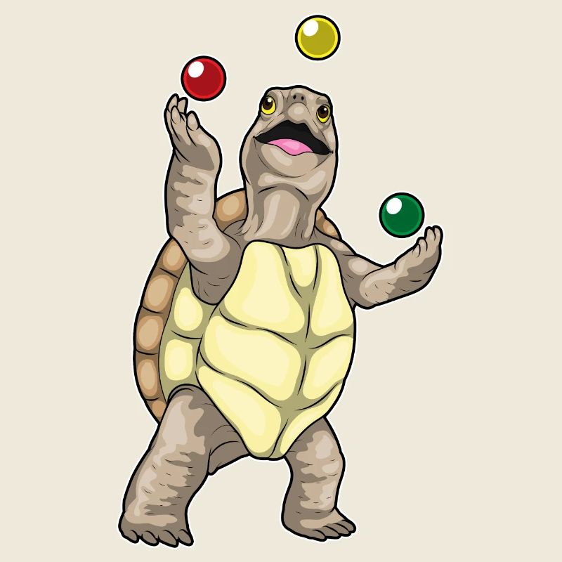 Turtle juggler juggling