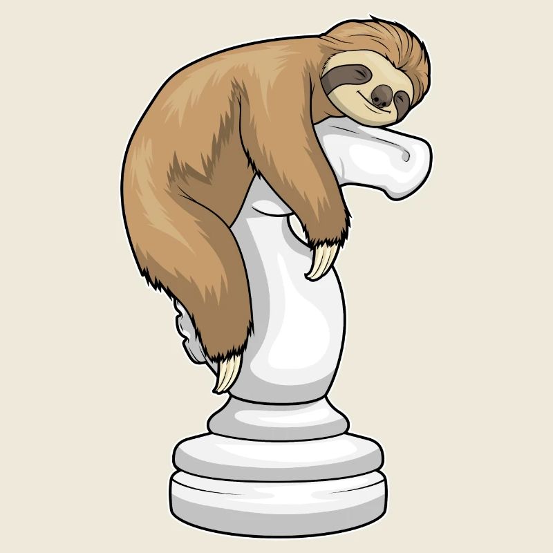 Faultier Schachfigur Springer Schach