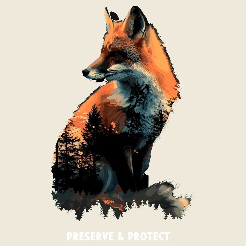 Preserrve & Protect Fox Forest Animal Nature