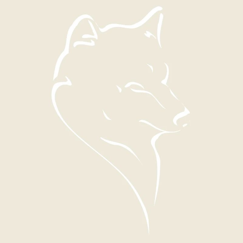 Silhouette de loup minimaliste dessin au trait