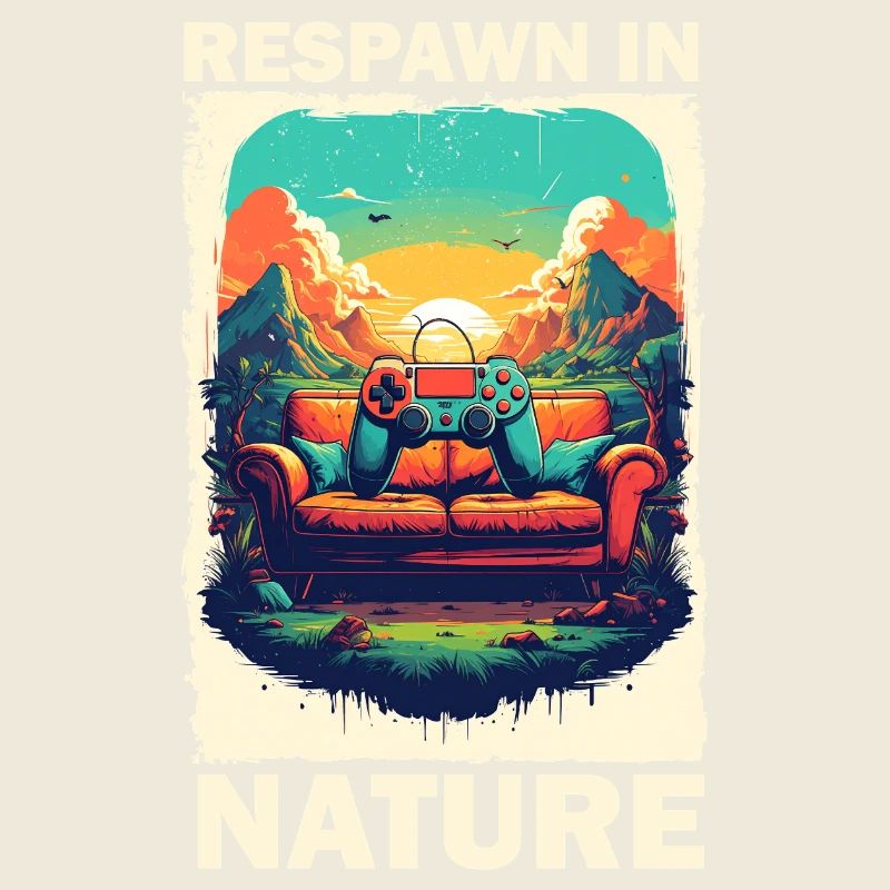 Gaming and nature in retro style