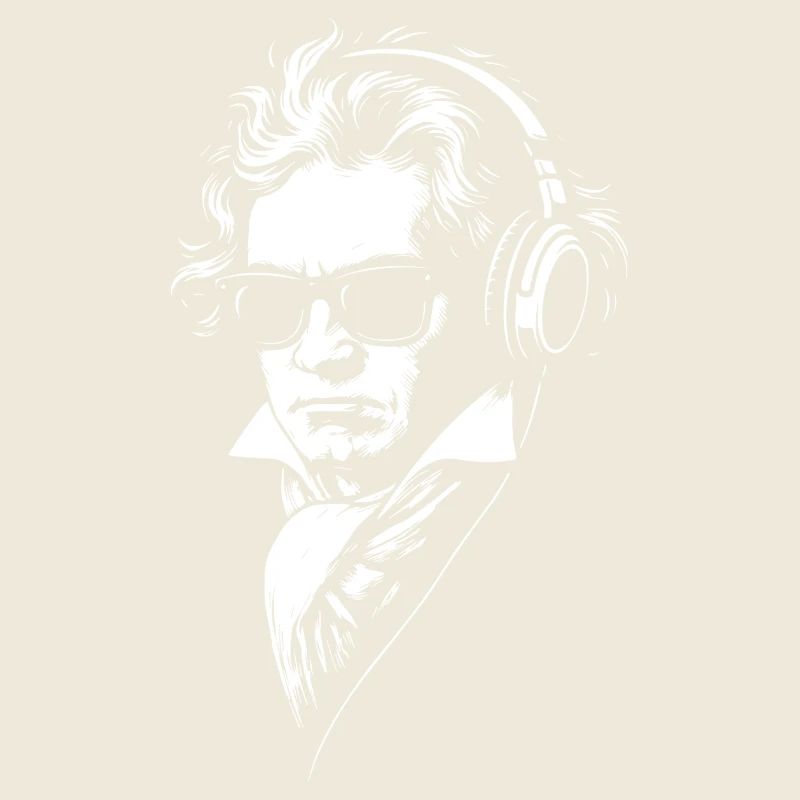 Rétro DJ Beethoven visage Portrait