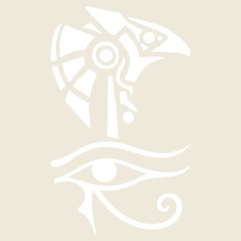 Dieu égyptien et oeil d'Horus (blanc)