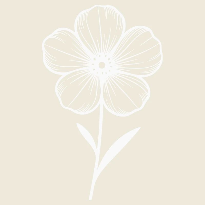 Fleur blanche graphique - variable de couleur