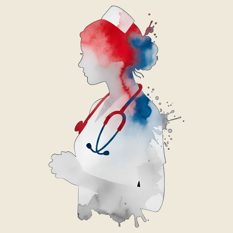 Infirmière Aquarelle Stéthoscope Infirmière