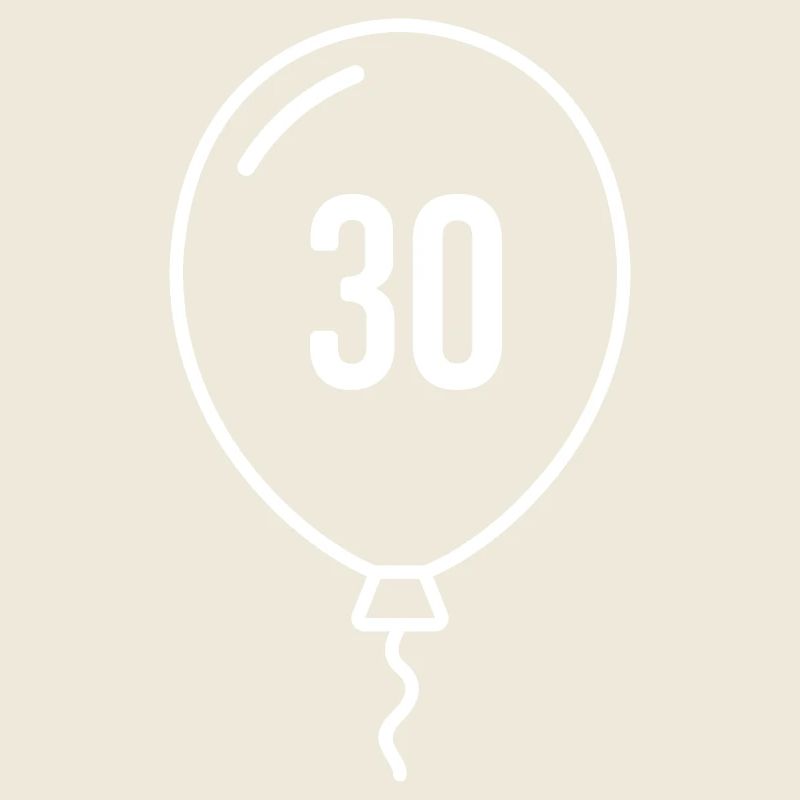Ballon numéro 30 – Conception d’anniversaire rond