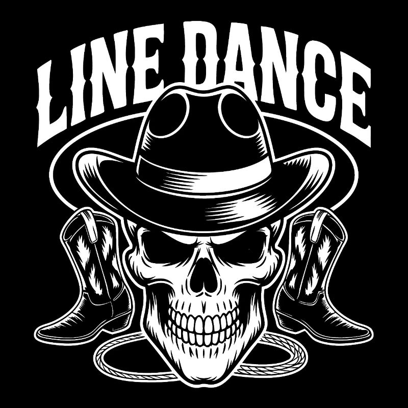Line Dance Skull with Stetson and Boots