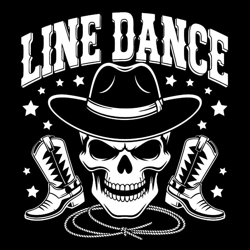 Line Dance Skull mit Stetson und Boots und Lasso