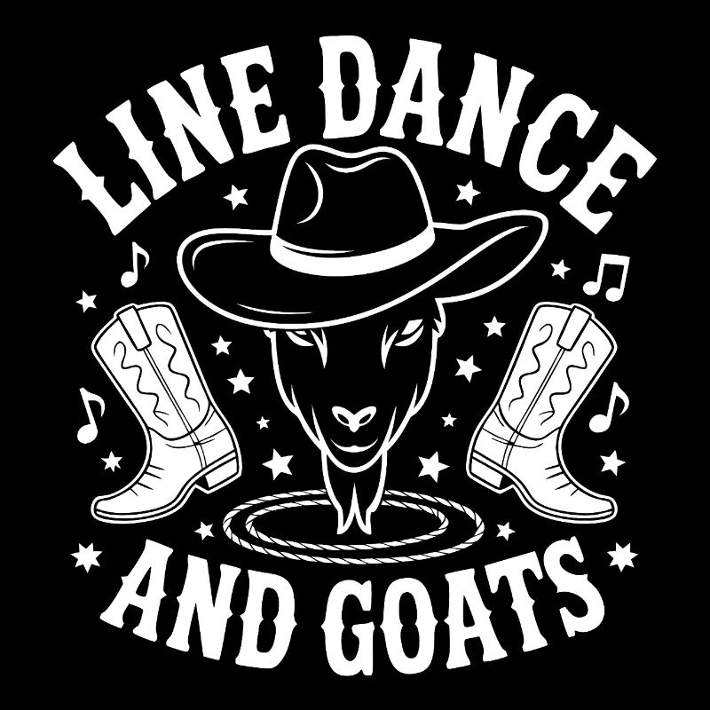 Goats and Line Dance Funny Goat with Stetson