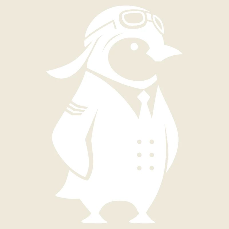 Pinguin Pilot Flugzeug Silhouette minimalistisch