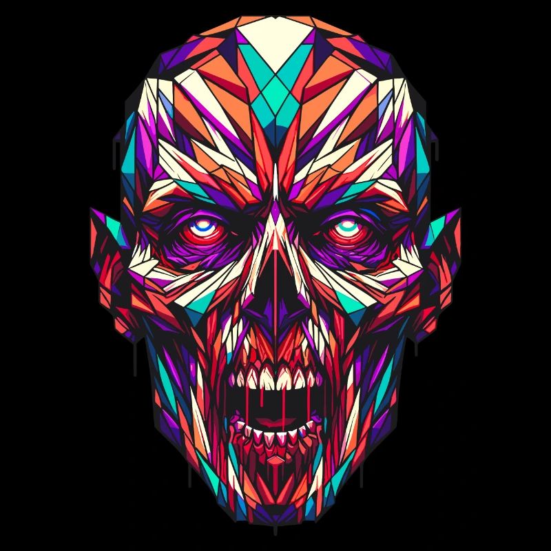Geometrischer Zombie: Lebendige polygonale Kunst