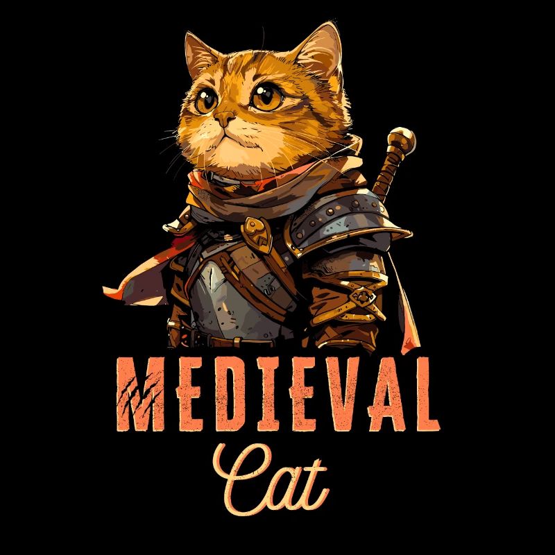 Chat médiéval : Chaton guerrier en armure