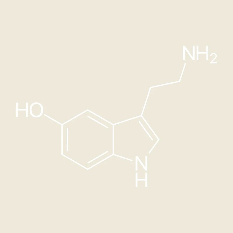 Formule structurelle de la sérotonine - blanc