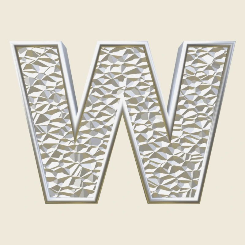 W, lettre, initiale, monogramme,