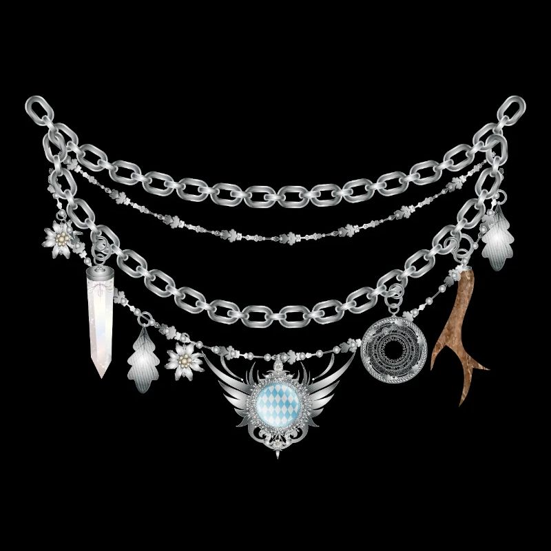 Charivari avec des pendentifs en argent illustration