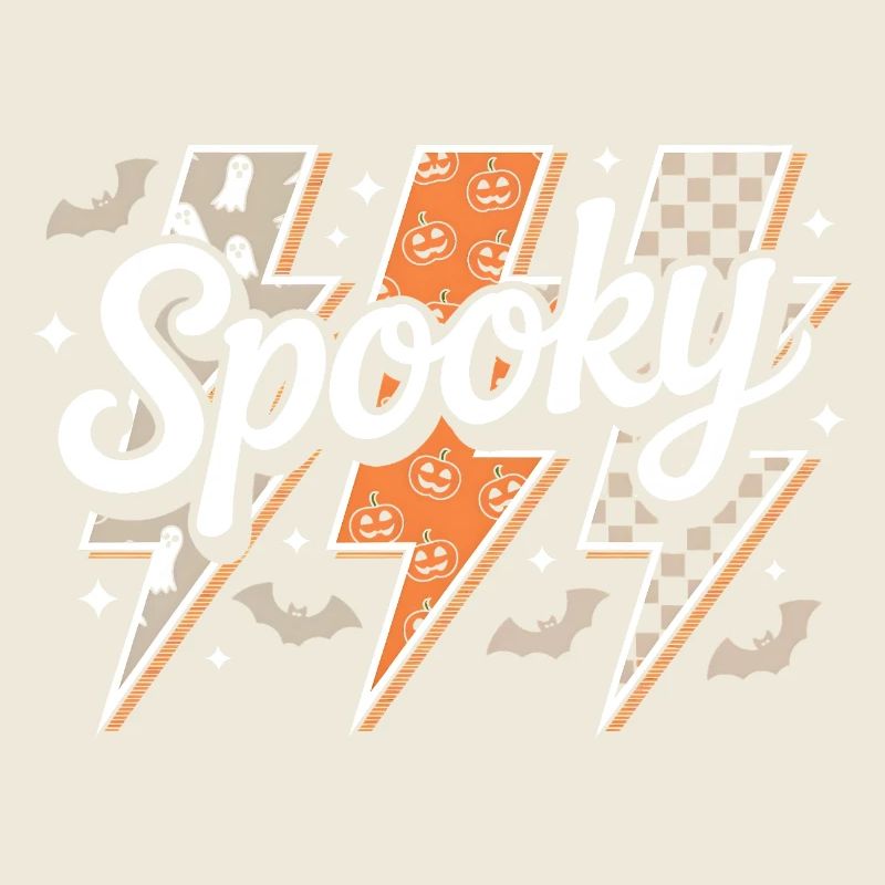 Spooky Retro Lightning Halloween