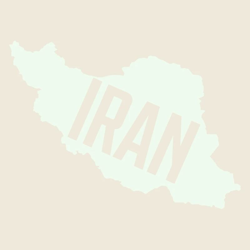 Iran Map Bold Typography