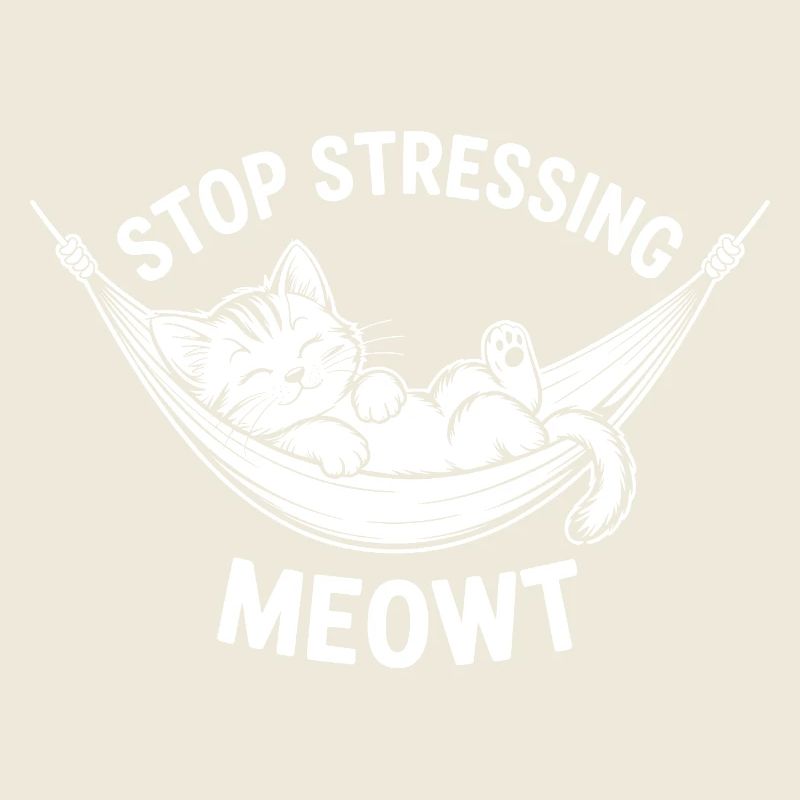 Stop Stressing Meowt Relaxed Cat Hammock Quote