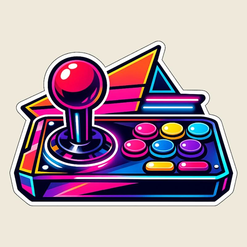 Neon Arcade Joystick Retro