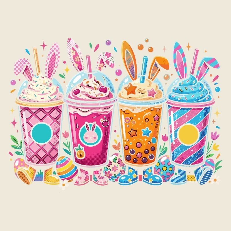 Ensemble de shakes lapins de Pâques