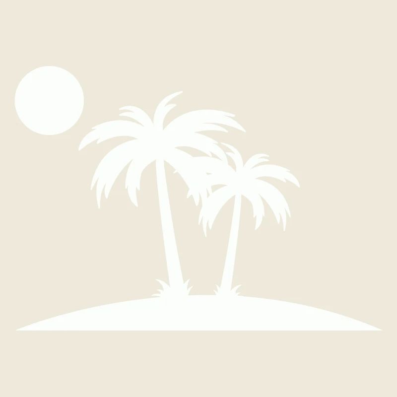 Palm Island Silhouette on the Beach