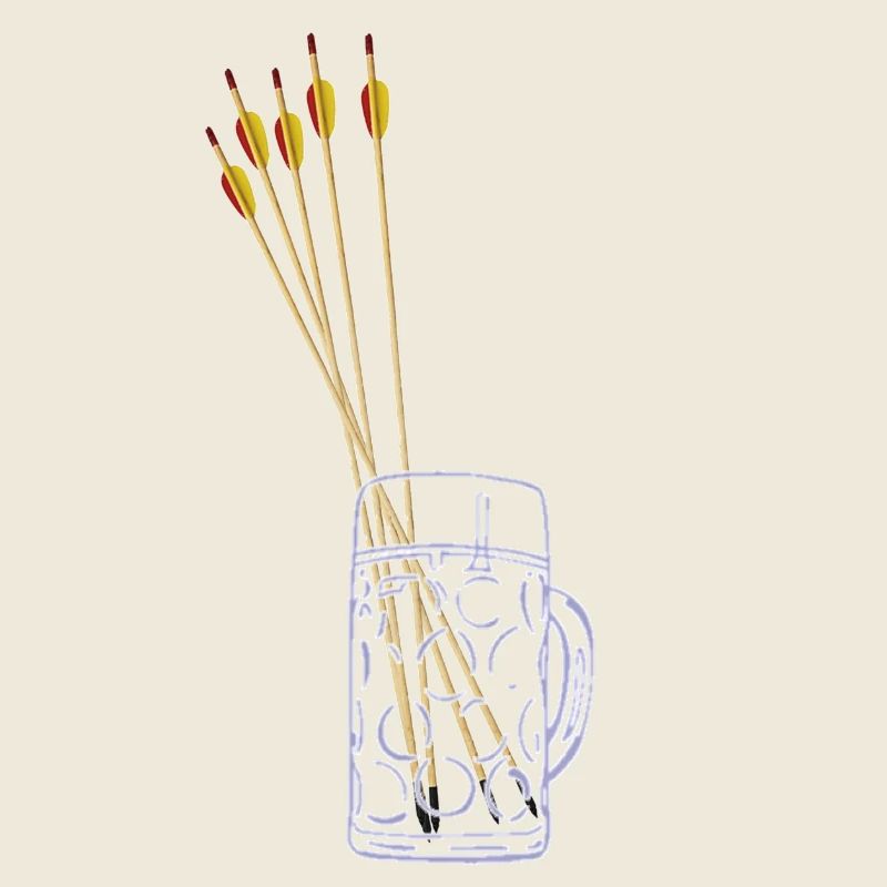 Bierkrug mit Pfeilen