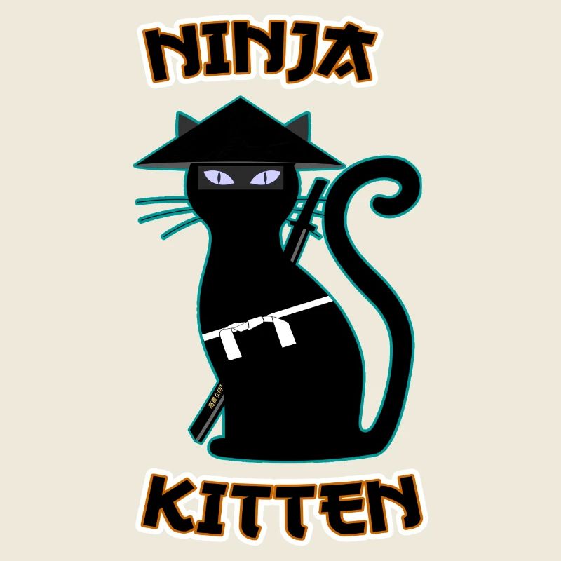 Ninja Cat Samurai Assassin Chaton Miaou