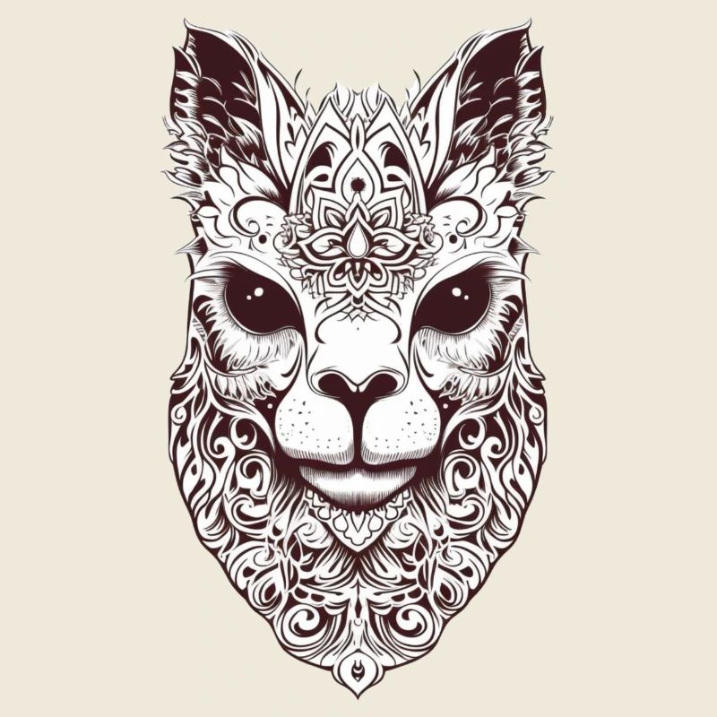 Fascinating cat mask in tribal design