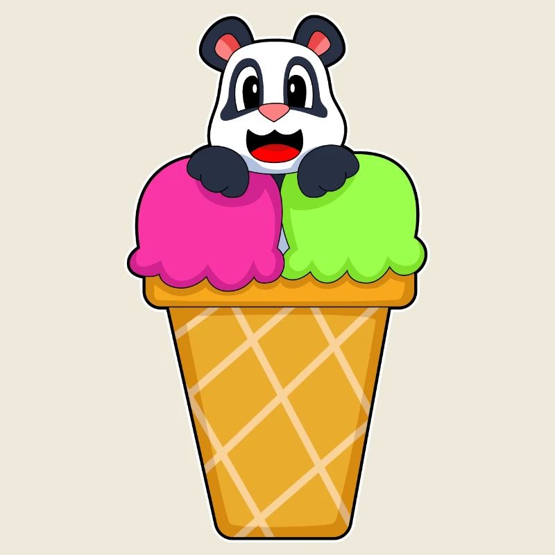 Panda Waffle Ice Cream