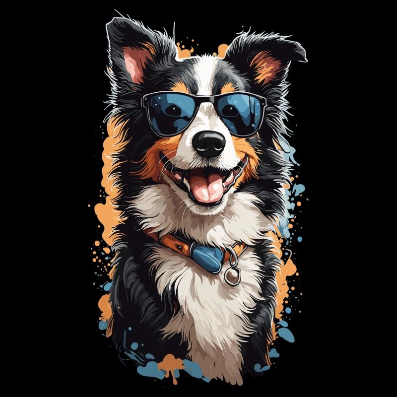Border Collie Popart Style Dog Artwork