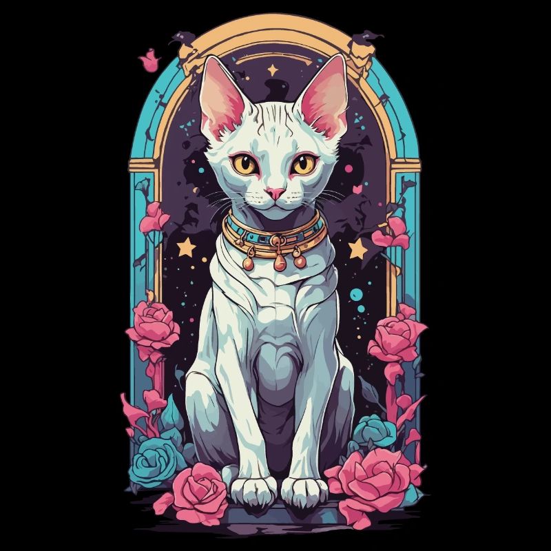 Gothic Pastel Sphynx Katze Magie Ästhetik