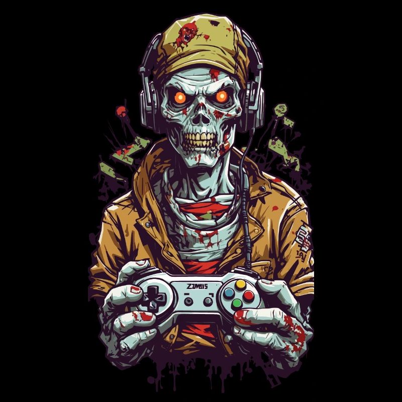Style de jeu de joueur de zombies rétro esthétique