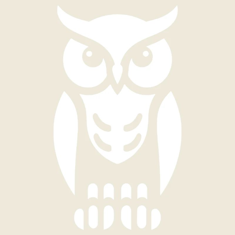 Snowy Owl Wise Silhouette Minimalist Art