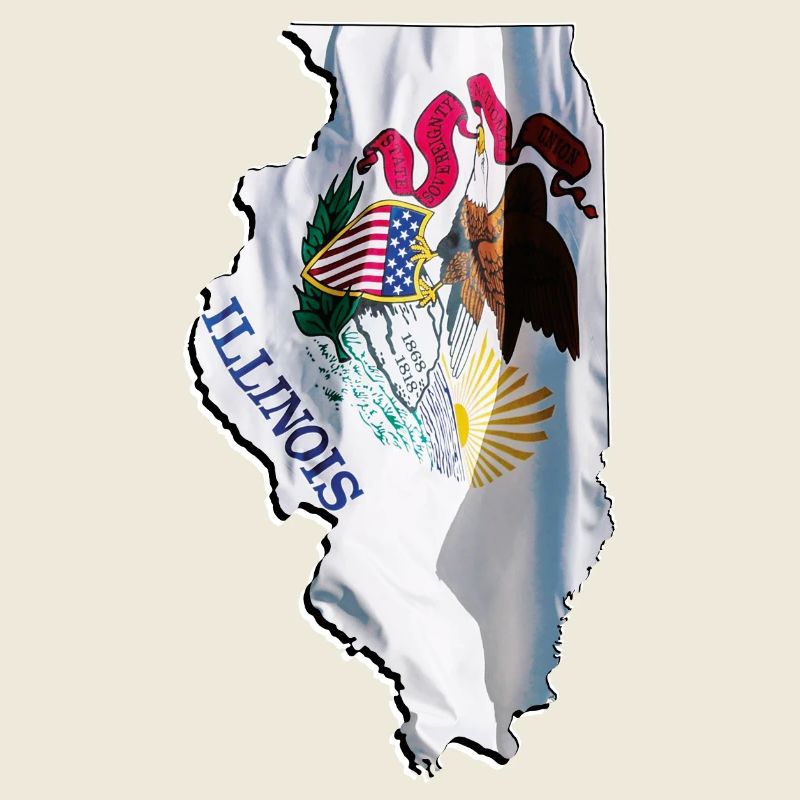 Illinois (USA) | echte Flagge | Flag Map