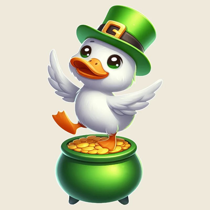 Doux Canard De La Saint-Patrick Chapeau Haut de Forme Trèfle