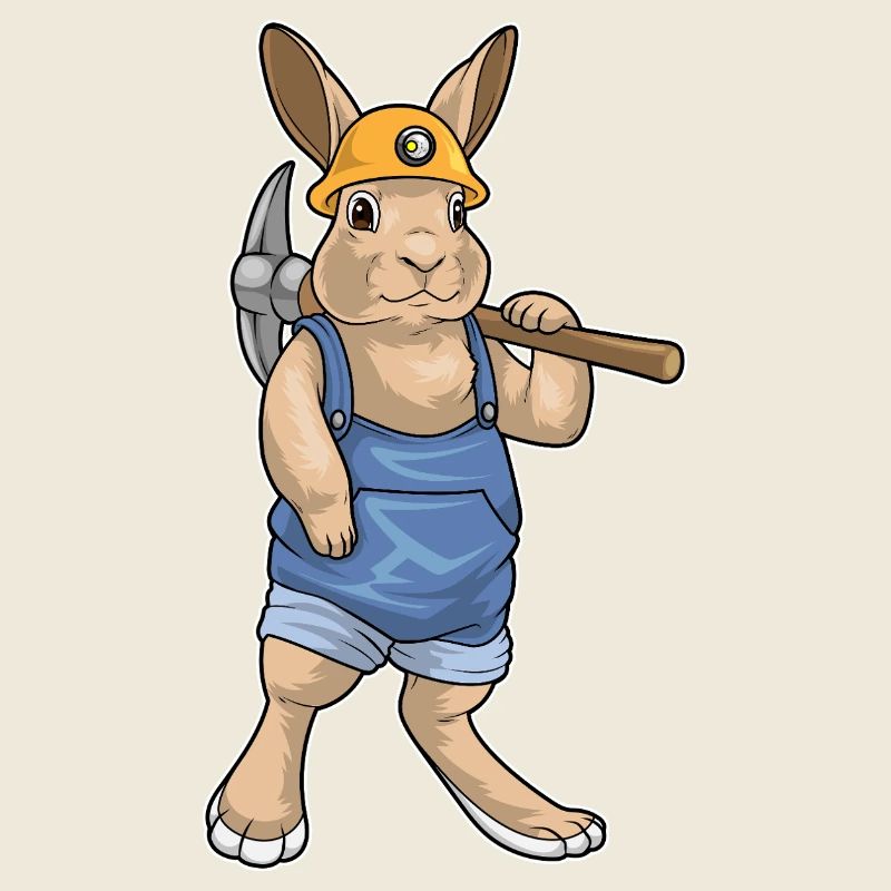 Mineur de lapin Pioche Exploitation minière